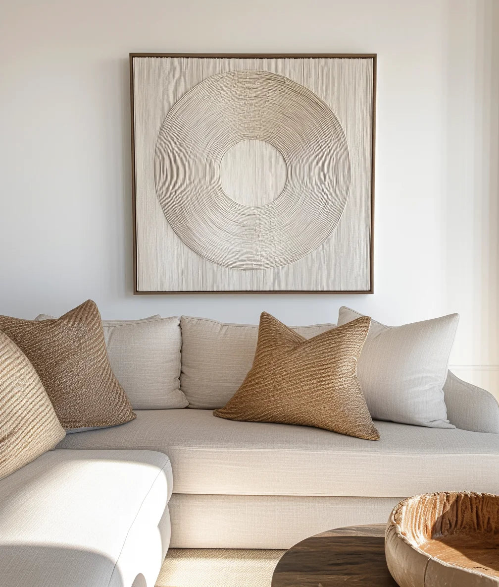 Multicolor Serene Circle Textured Canvas - Artwallpainting