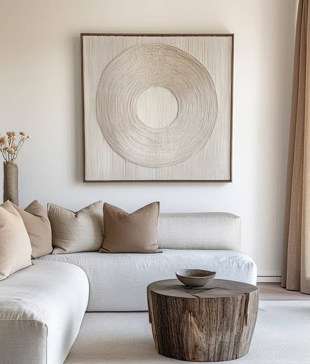 Multicolor Serene Circle Textured Canvas - Artwallpainting