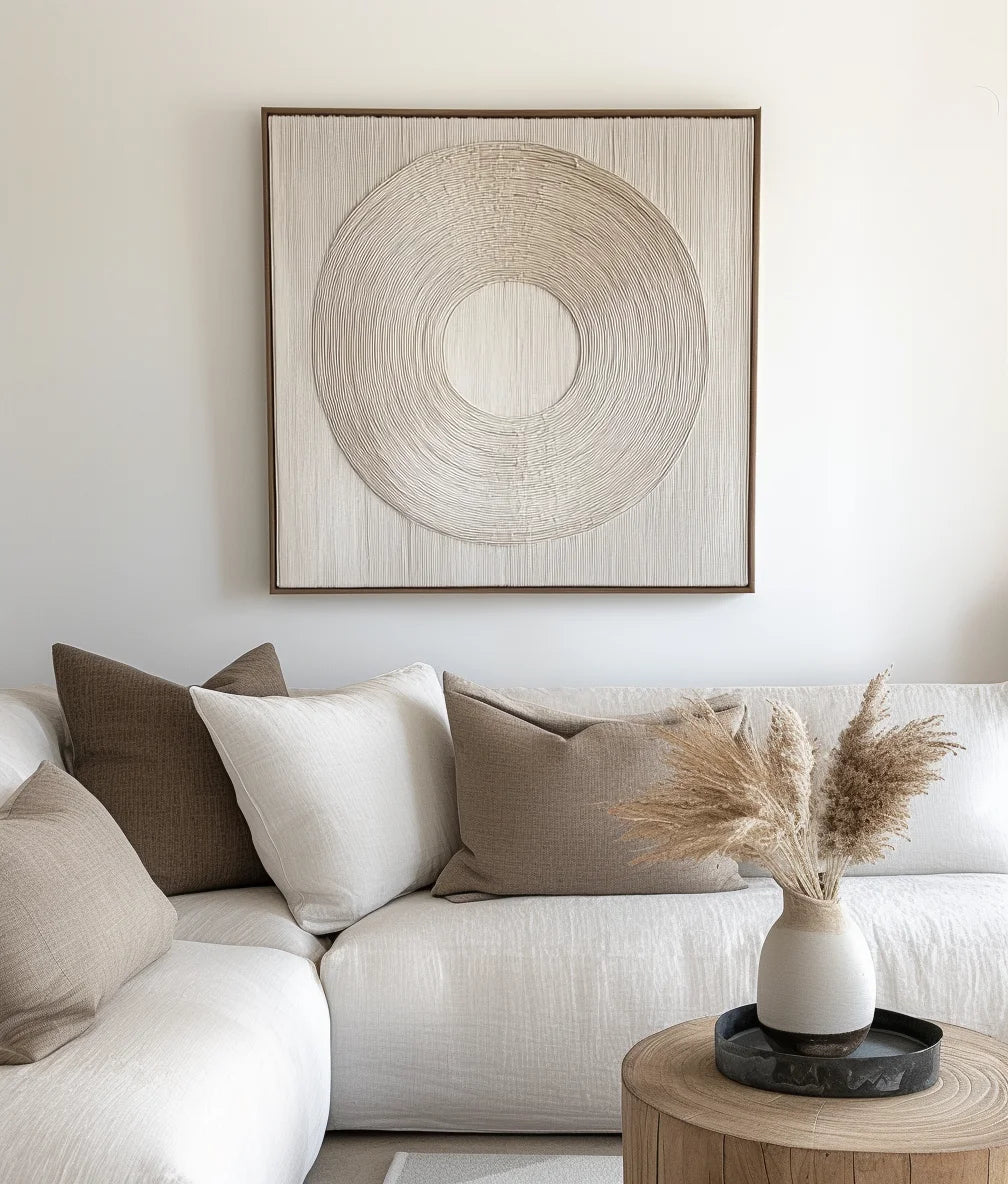 Multicolor Serene Circle Textured Canvas - Artwallpainting