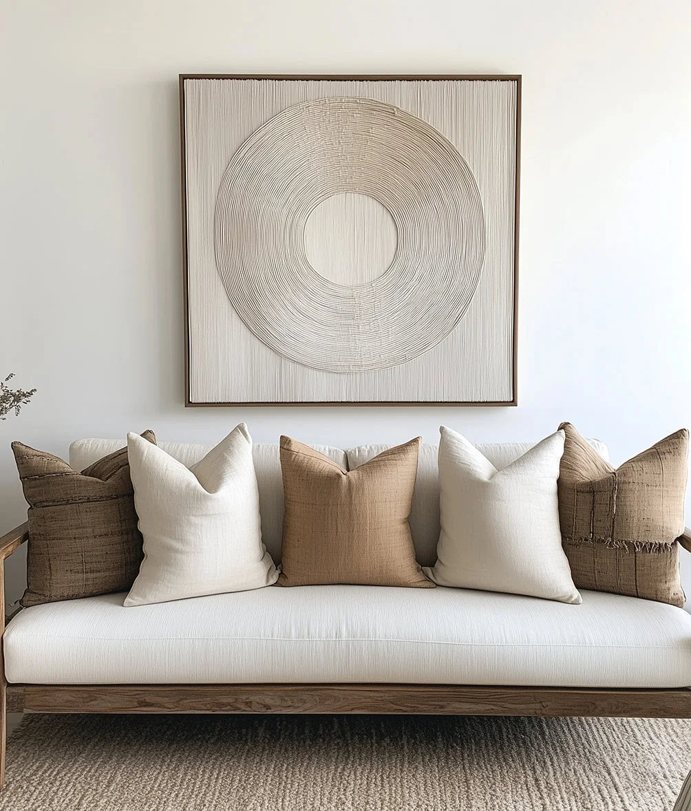 Multicolor Serene Circle Textured Canvas - Artwallpainting