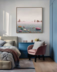 Multicolor Serene Horizon Abstract Seascape Canvas Wall Art - Artwallpainting