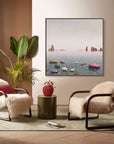 Multicolor Serene Horizon Abstract Seascape Canvas Wall Art - Artwallpainting