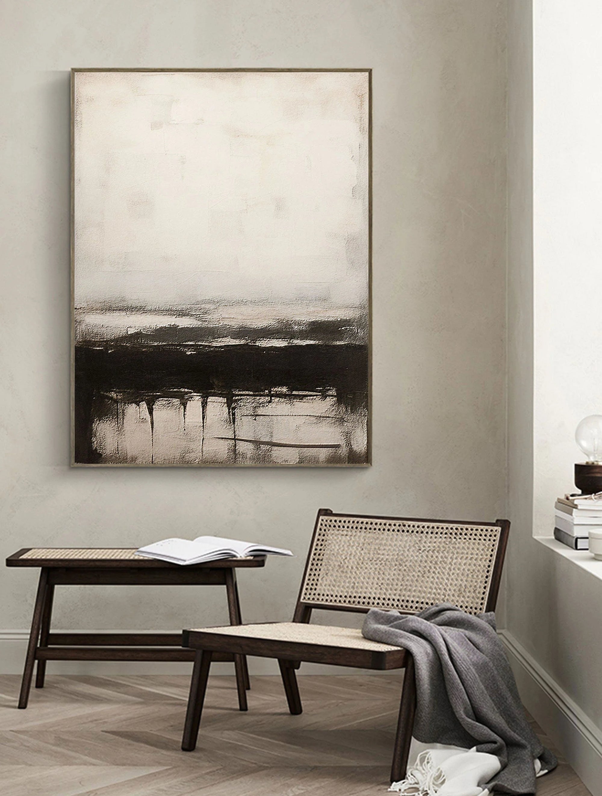 Multicolor Serene Horizons Abstract Landscape Art - Artwallpainting