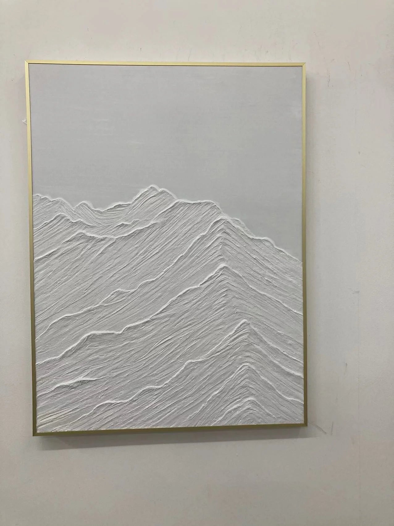 Multicolor Serene Horizons Minimalist Textured Mountain Artwork - Artwallpainting