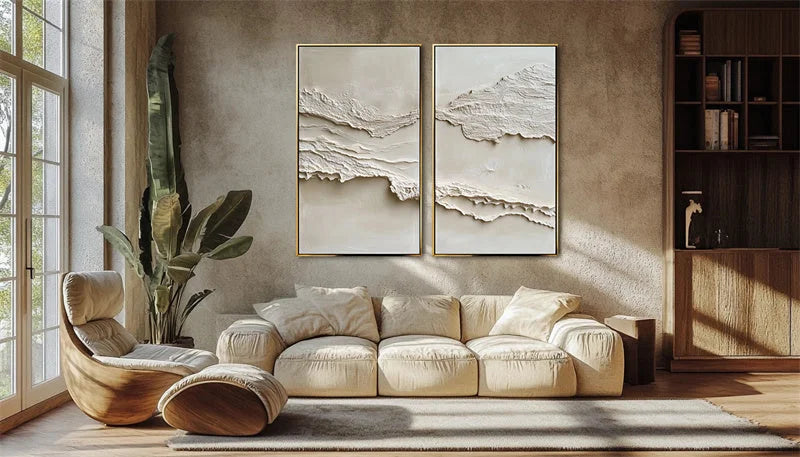 Multicolor Serene Layers Diptych Art - Artwallpainting