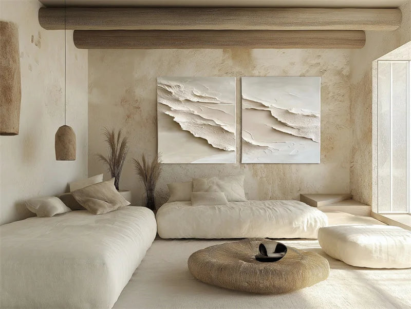 Multicolor Serene Layers Diptych Canvas - Artwallpainting