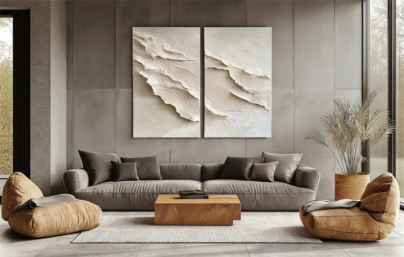 Multicolor Serene Layers Diptych Canvas - Artwallpainting