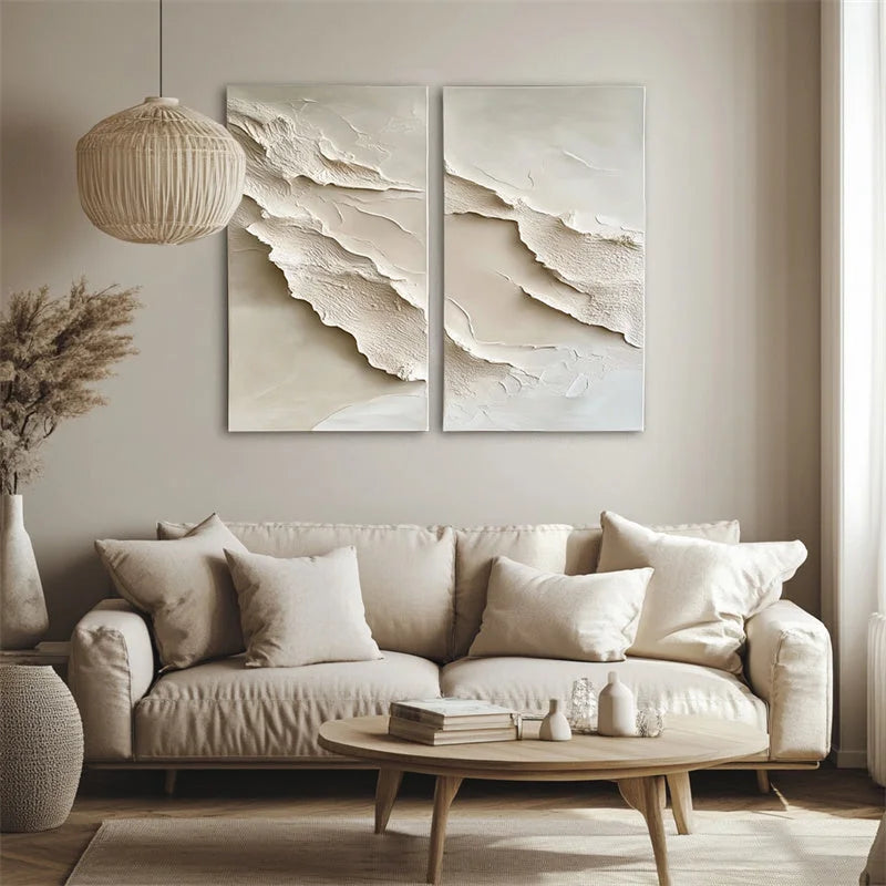 Multicolor Serene Layers Diptych Canvas - Artwallpainting