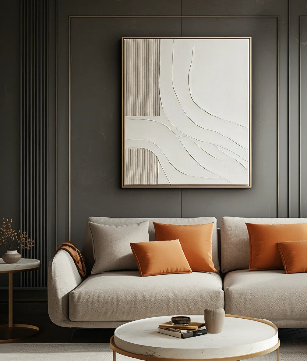 Multicolor Serene Pathways-Hand Drawn Soft Waves And Geometric Abstract Wall Art - Artwallpainting