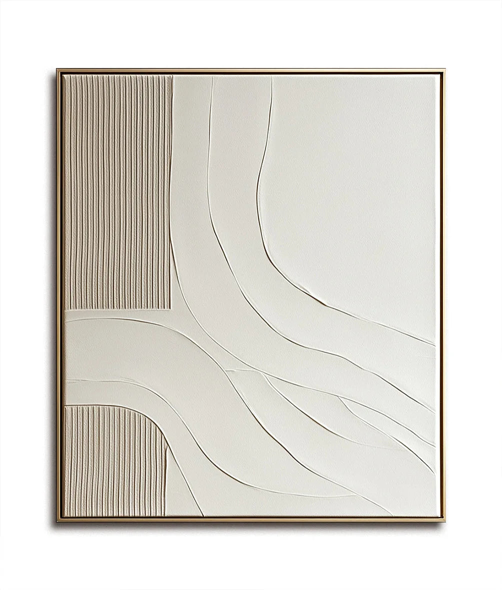Multicolor Serene Pathways-Hand Drawn Soft Waves And Geometric Abstract Wall Art - Artwallpainting