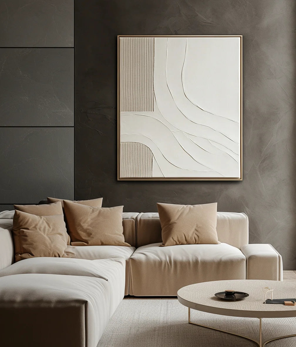 Multicolor Serene Pathways-Hand Drawn Soft Waves And Geometric Abstract Wall Art - Artwallpainting