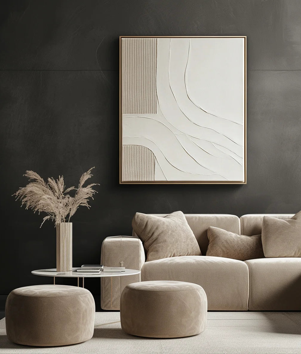 Multicolor Serene Pathways-Hand Drawn Soft Waves And Geometric Abstract Wall Art - Artwallpainting