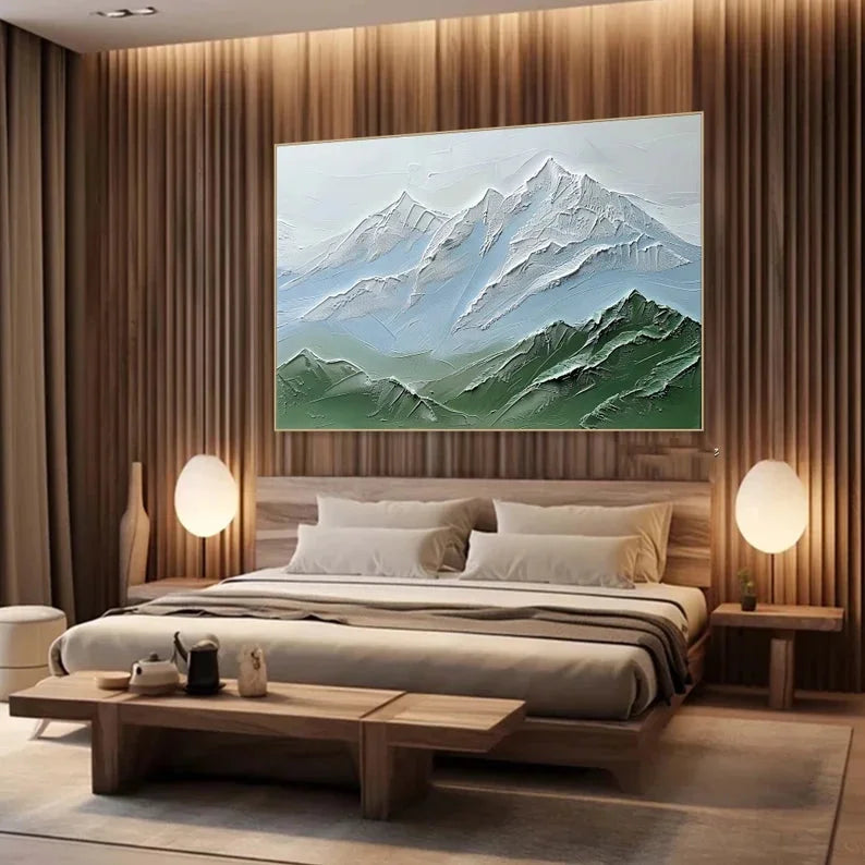 Multicolor Serene Peaks Textured Canvas - Artwallpainting