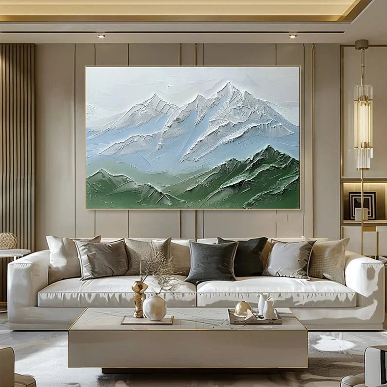 Multicolor Serene Peaks Textured Canvas - Artwallpainting
