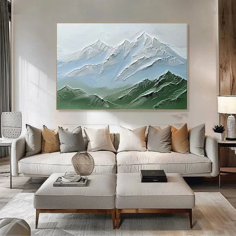 Multicolor Serene Peaks Textured Canvas - Artwallpainting