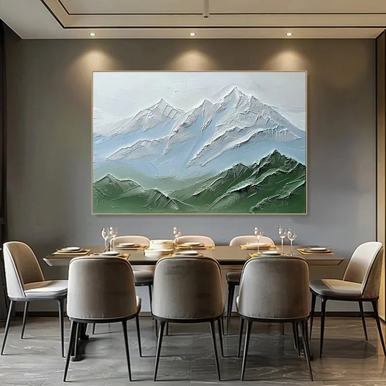 Multicolor Serene Peaks Textured Canvas - Artwallpainting