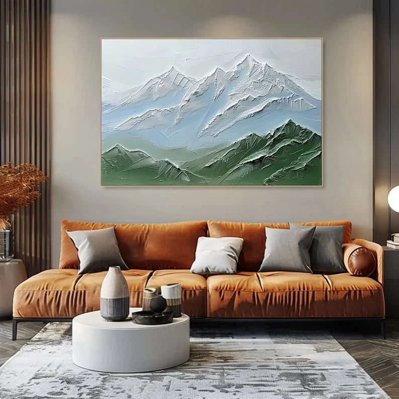 Multicolor Serene Peaks Textured Canvas - Artwallpainting