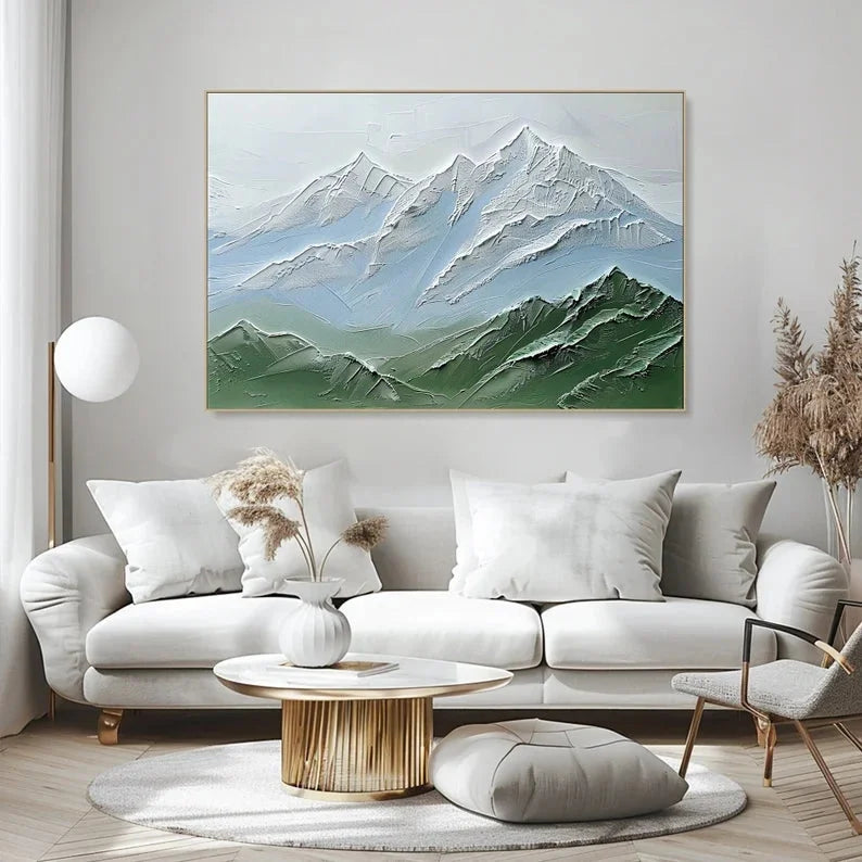 Multicolor Serene Peaks Textured Canvas - Artwallpainting