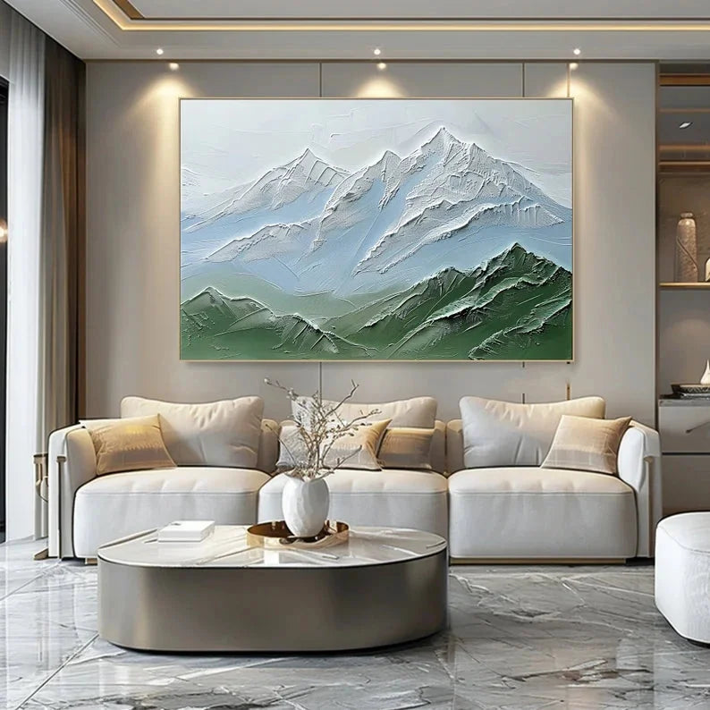 Multicolor Serene Peaks Textured Canvas - Artwallpainting