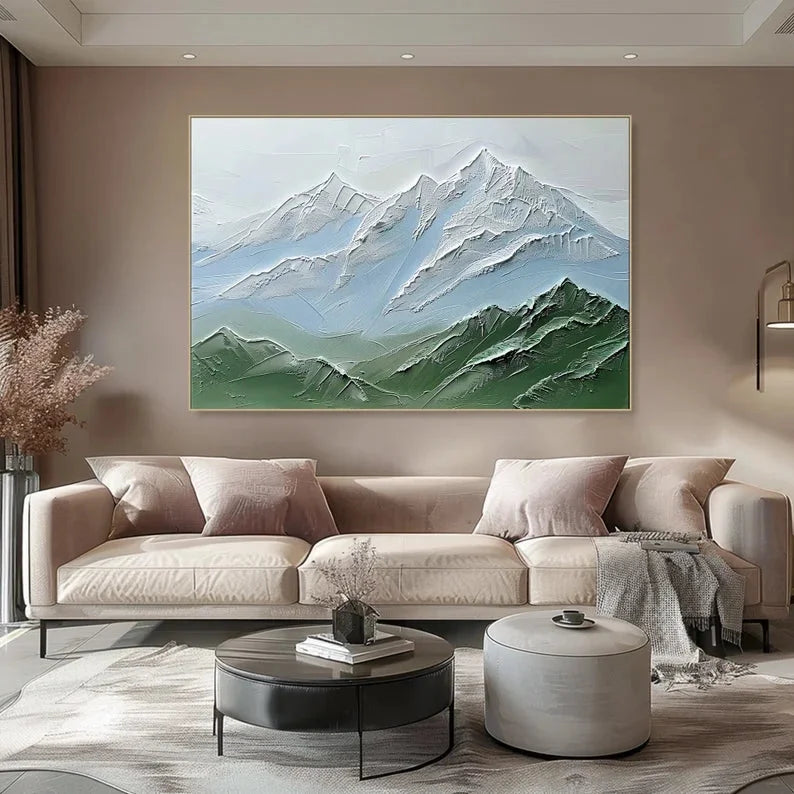 Multicolor Serene Peaks Textured Canvas - Artwallpainting