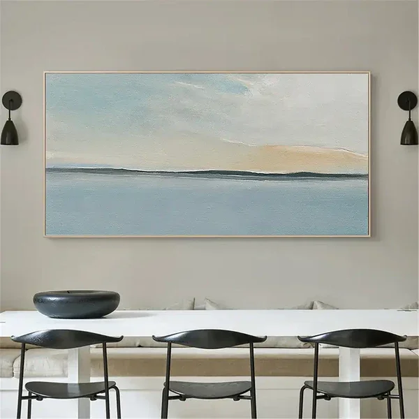 Multicolor Serene Sky And Ocean Horizon Canvas Art - Artwallpainting