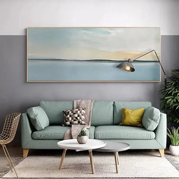 Multicolor Serene Sky And Ocean Horizon Canvas Art - Artwallpainting