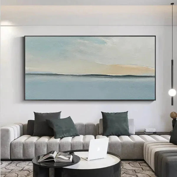 Multicolor Serene Sky And Ocean Horizon Canvas Art - Artwallpainting