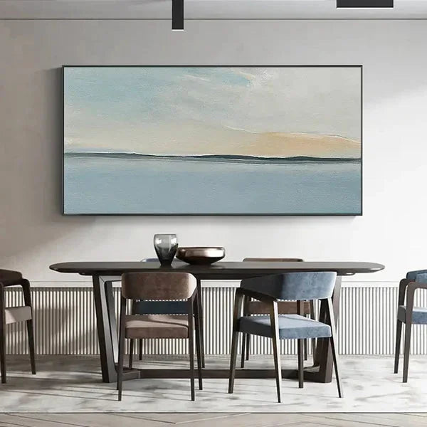 Multicolor Serene Sky And Ocean Horizon Canvas Art - Artwallpainting