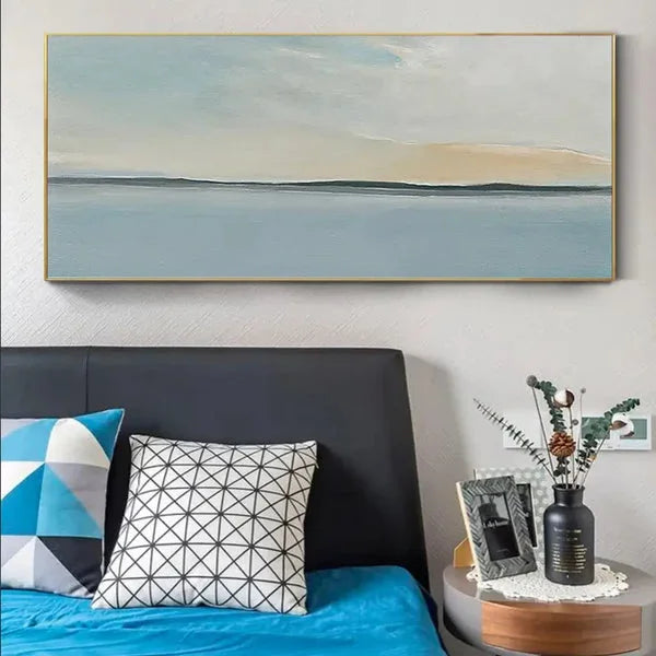 Multicolor Serene Sky And Ocean Horizon Canvas Art - Artwallpainting
