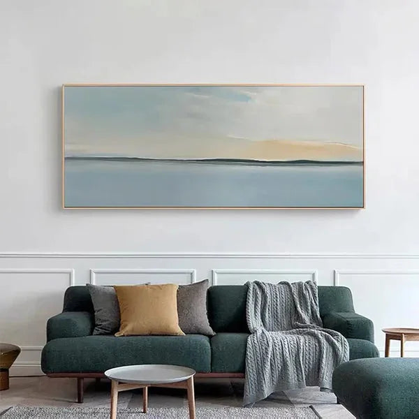 Multicolor Serene Sky And Ocean Horizon Canvas Art - Artwallpainting