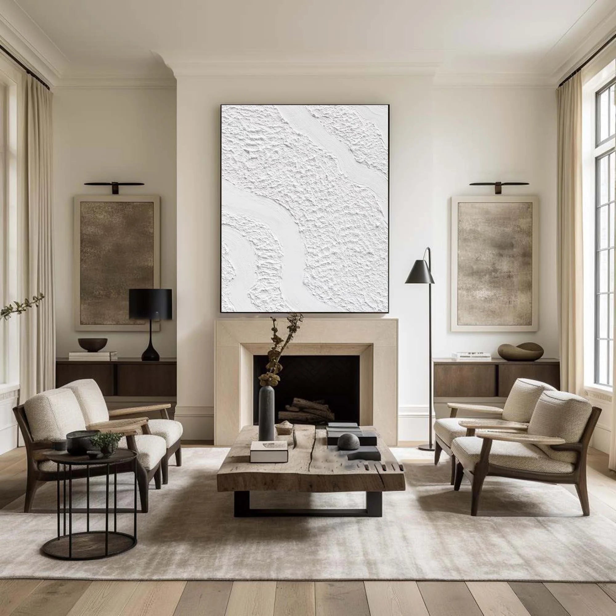 Multicolor Serenity Flow Minimalist Textured Wall Art - Artwallpainting