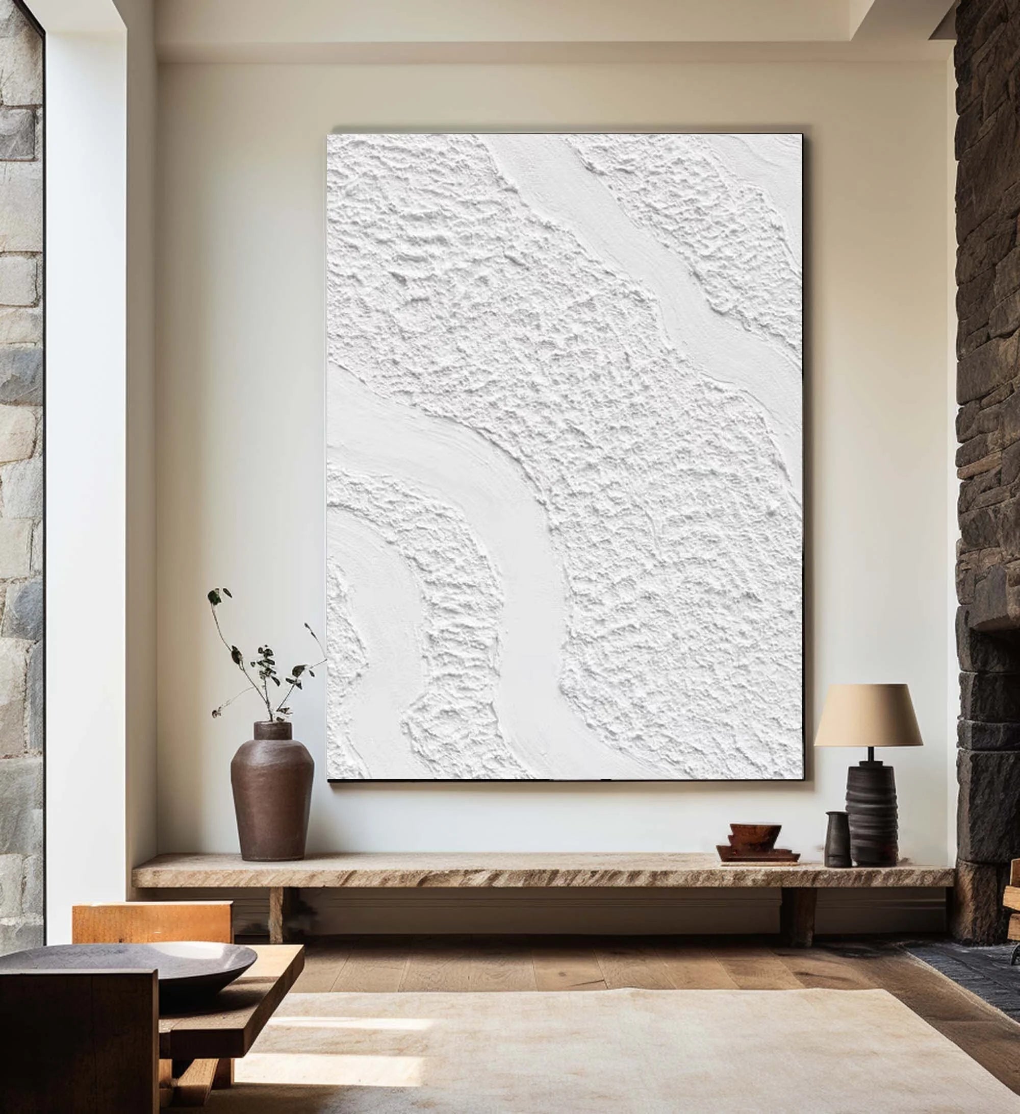 Multicolor Serenity Flow Minimalist Textured Wall Art - Artwallpainting