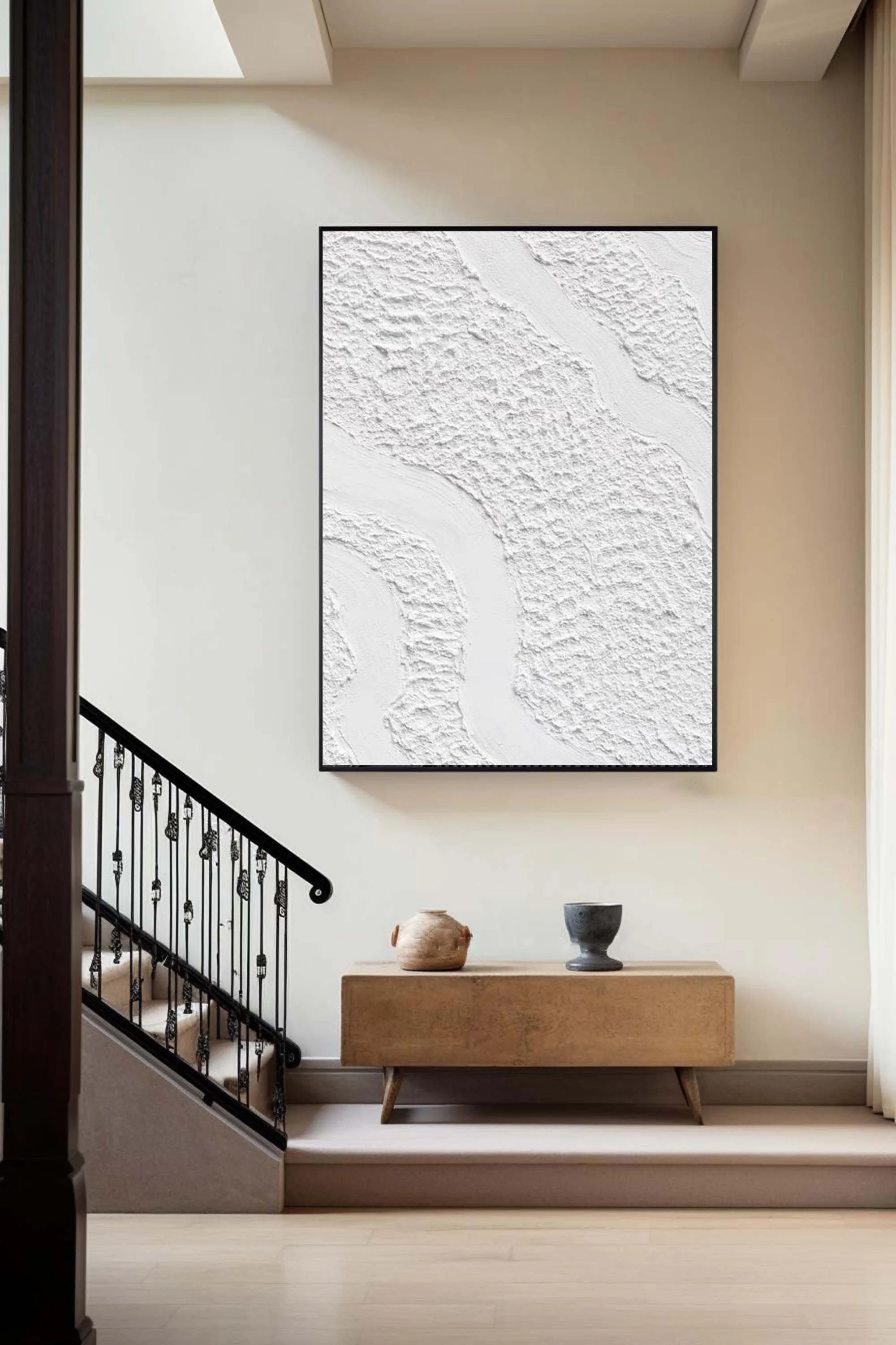 Multicolor Serenity Flow Minimalist Textured Wall Art - Artwallpainting