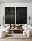Multicolor Set Of Two Textured Abstract Wall Art - Minimalist Design - Artwallpainting