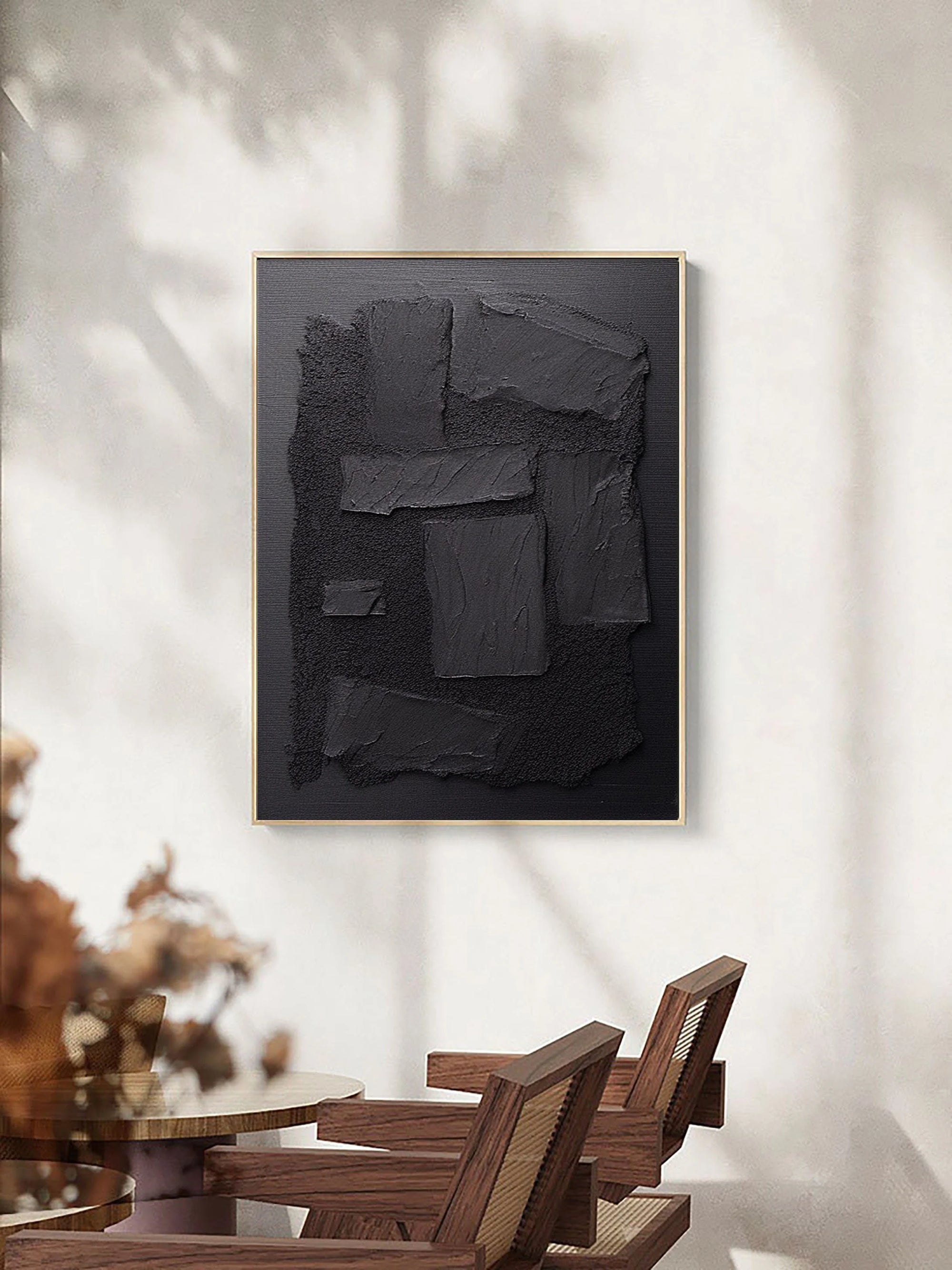 Multicolor Shadow Layers Textured Abstract Canvas Art - Artwallpainting
