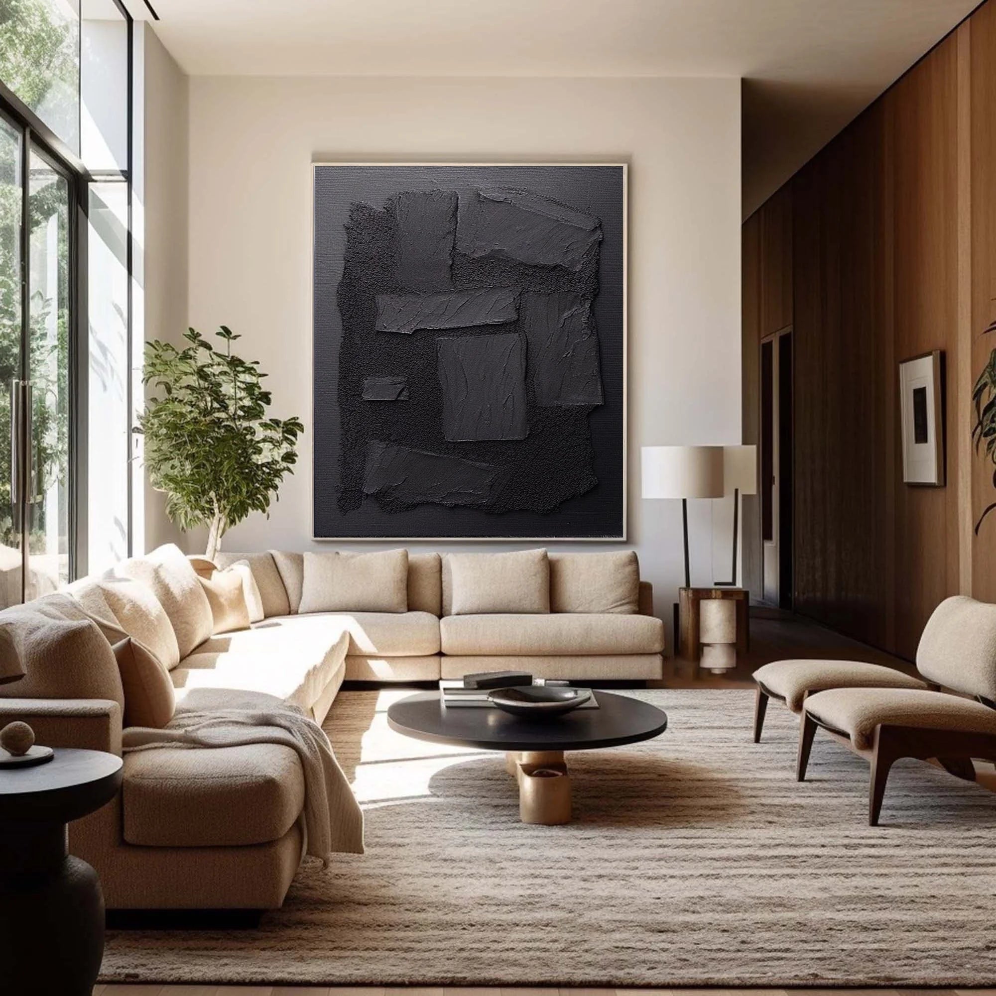 Multicolor Shadow Layers Textured Abstract Canvas Art - Artwallpainting
