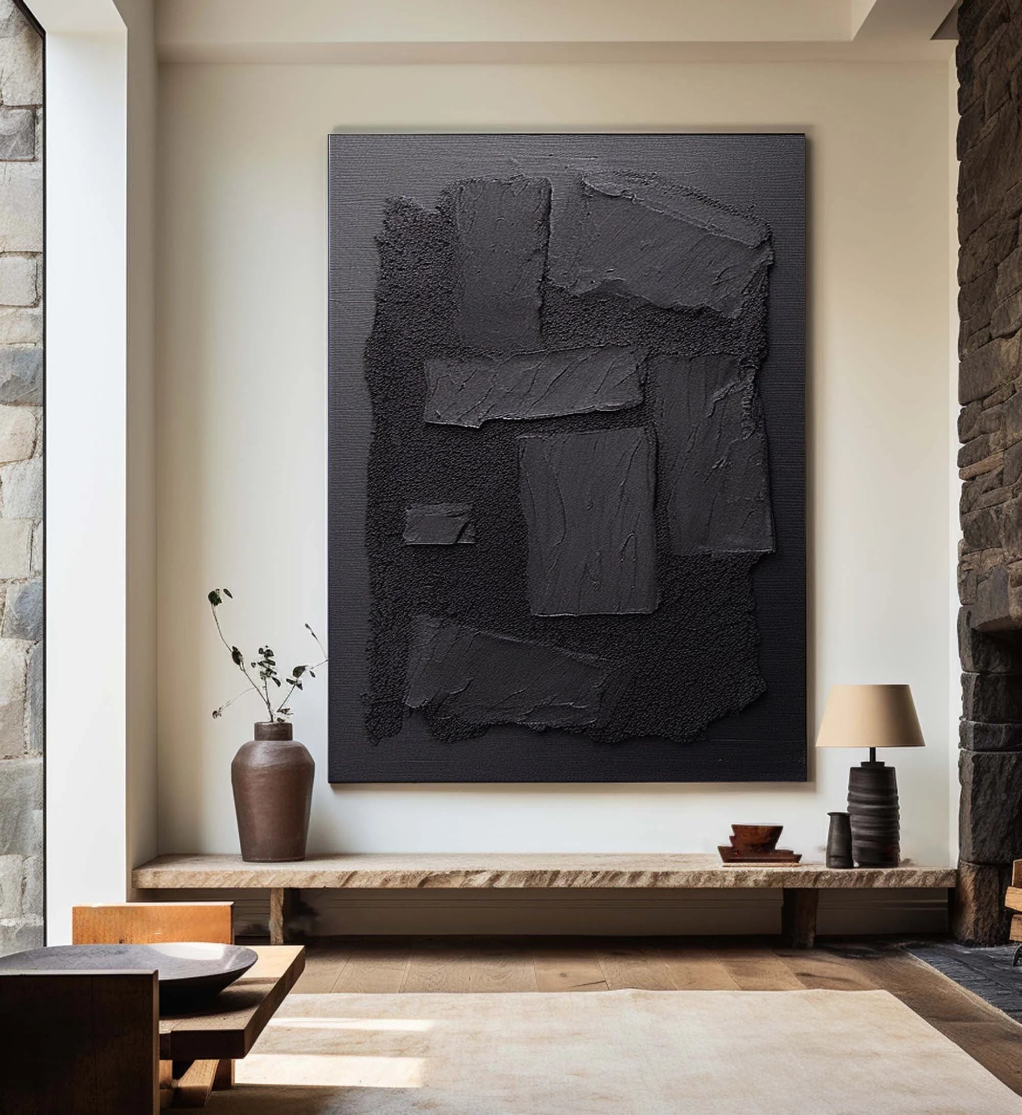 Multicolor Shadow Layers Textured Abstract Canvas Art - Artwallpainting