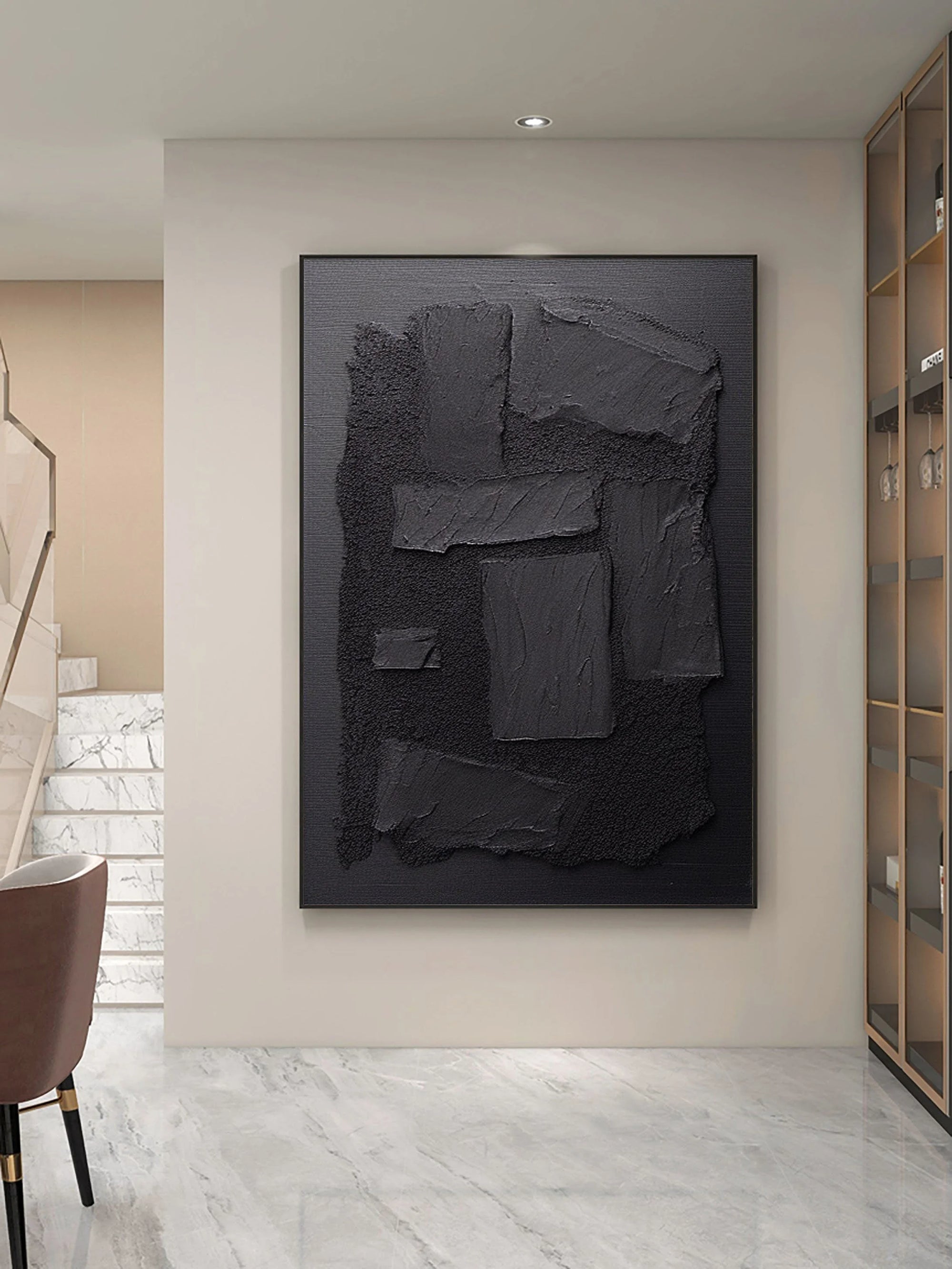 Multicolor Shadow Layers Textured Abstract Canvas Art - Artwallpainting