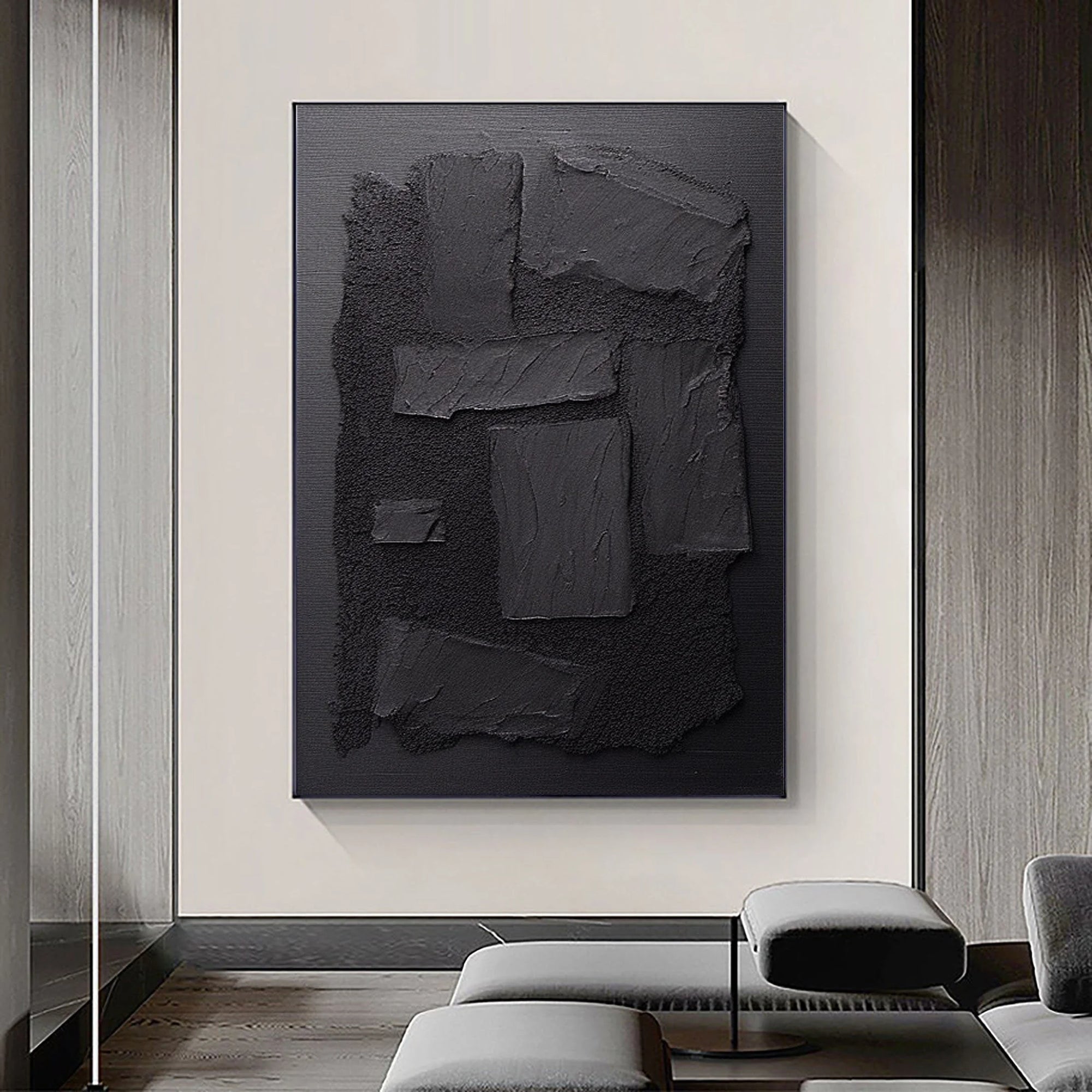 Multicolor Shadow Layers Textured Abstract Canvas Art - Artwallpainting