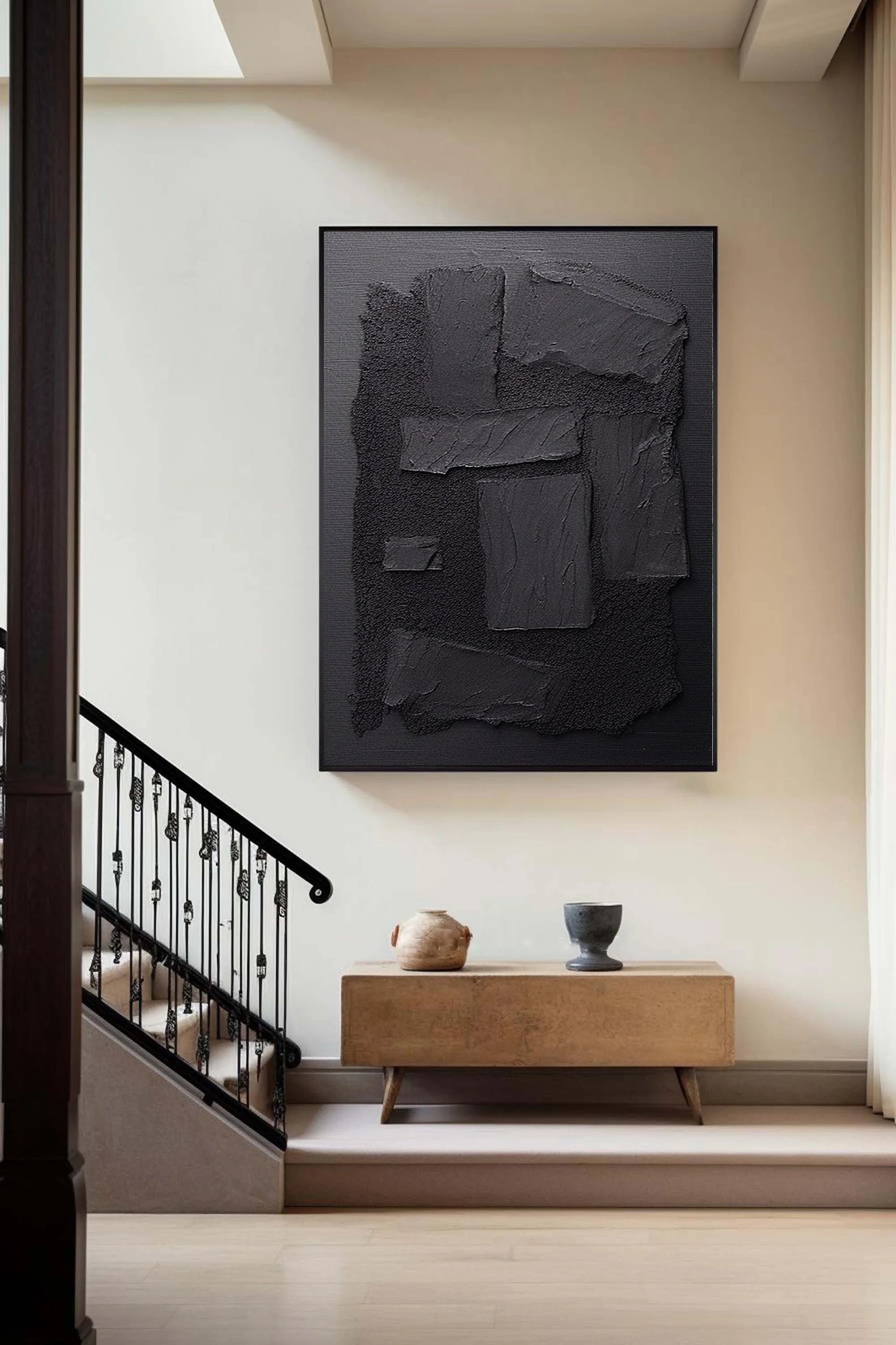 Multicolor Shadow Layers Textured Abstract Canvas Art - Artwallpainting