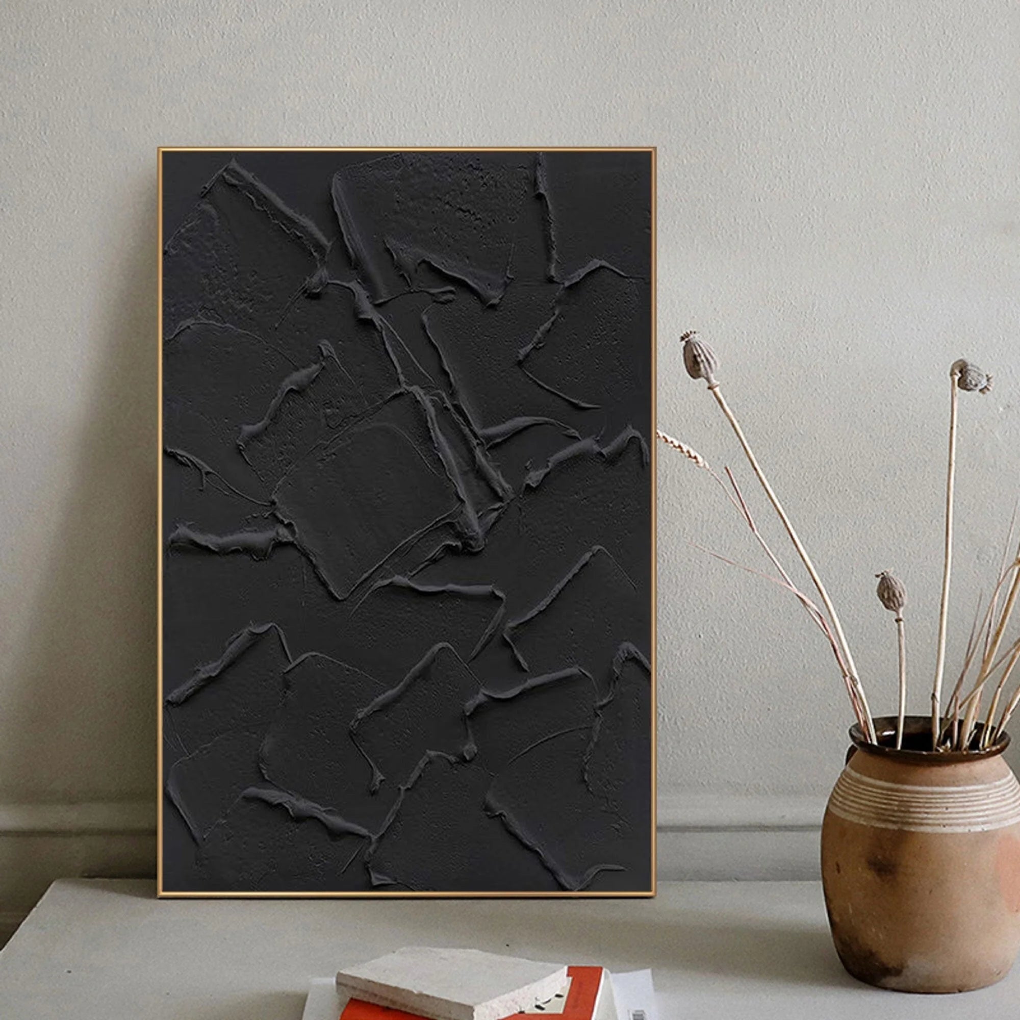 Multicolor Shadow Layers Textured Abstract Canvas - Artwallpainting
