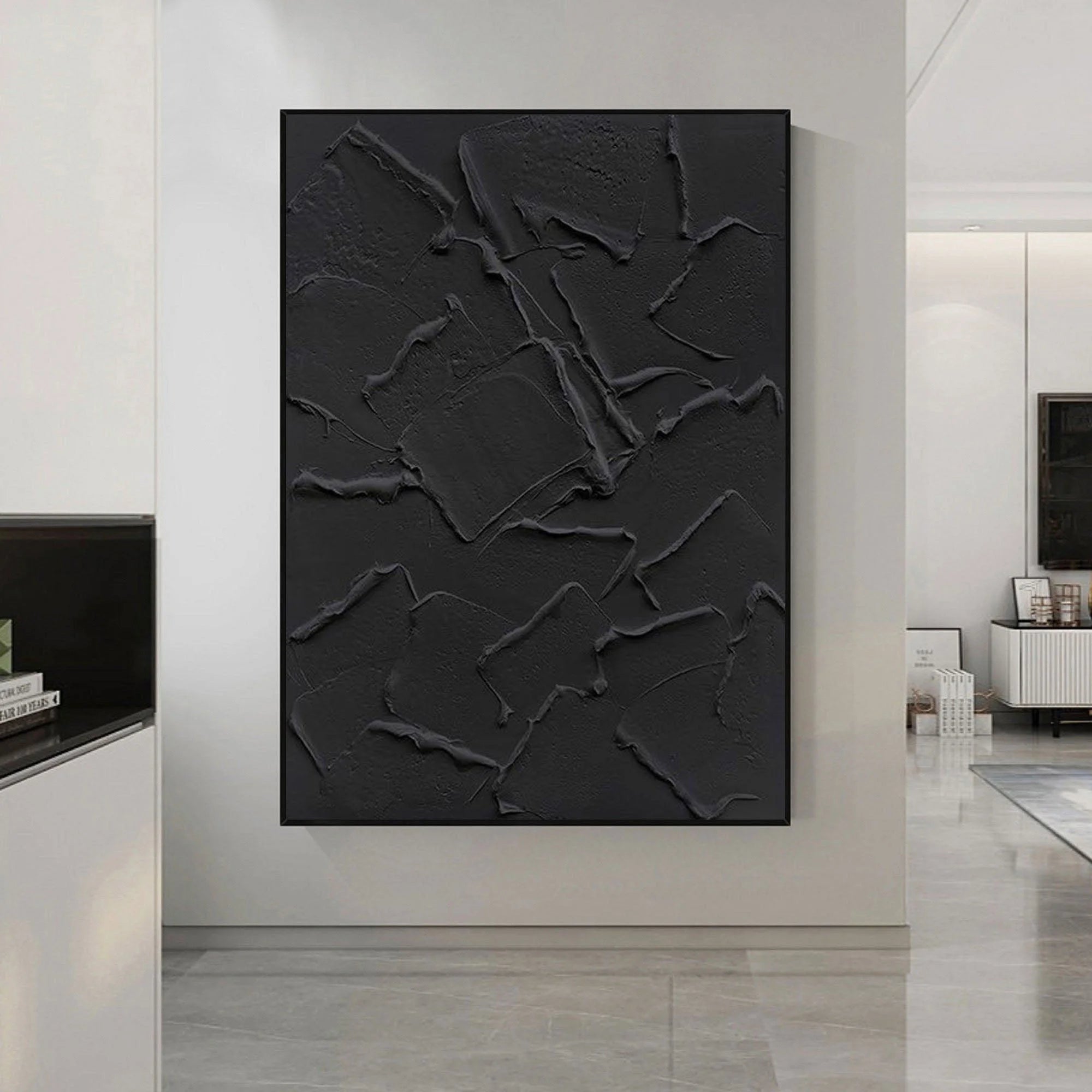 Multicolor Shadow Layers Textured Abstract Canvas - Artwallpainting