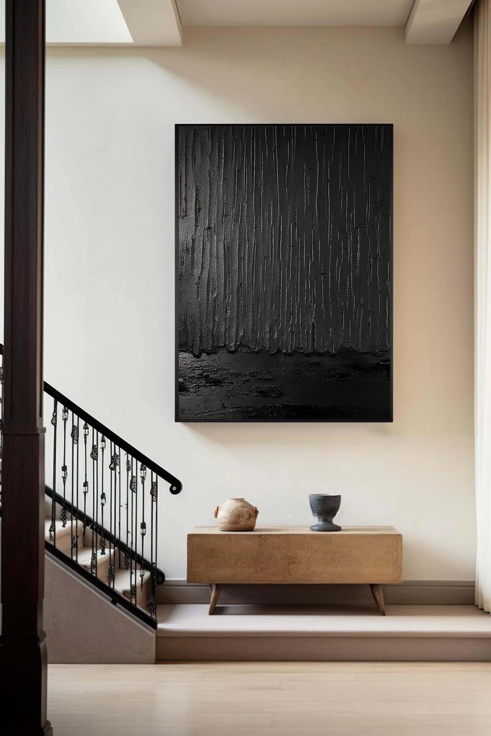 Multicolor Shadows Of Rain Textured Abstract Wall Art - Artwallpainting