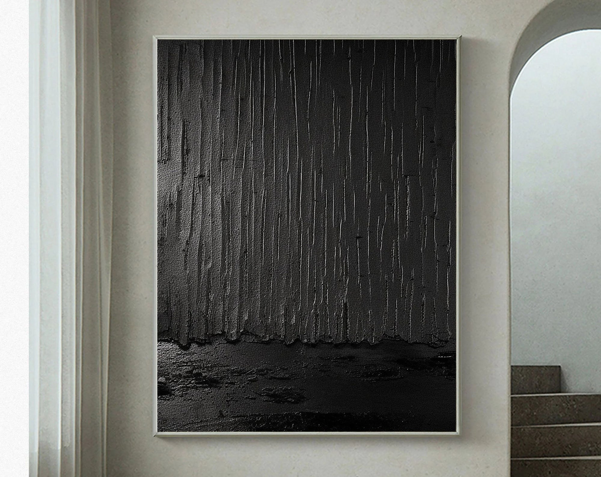 Multicolor Shadows Of Rain Textured Abstract Wall Art - Artwallpainting