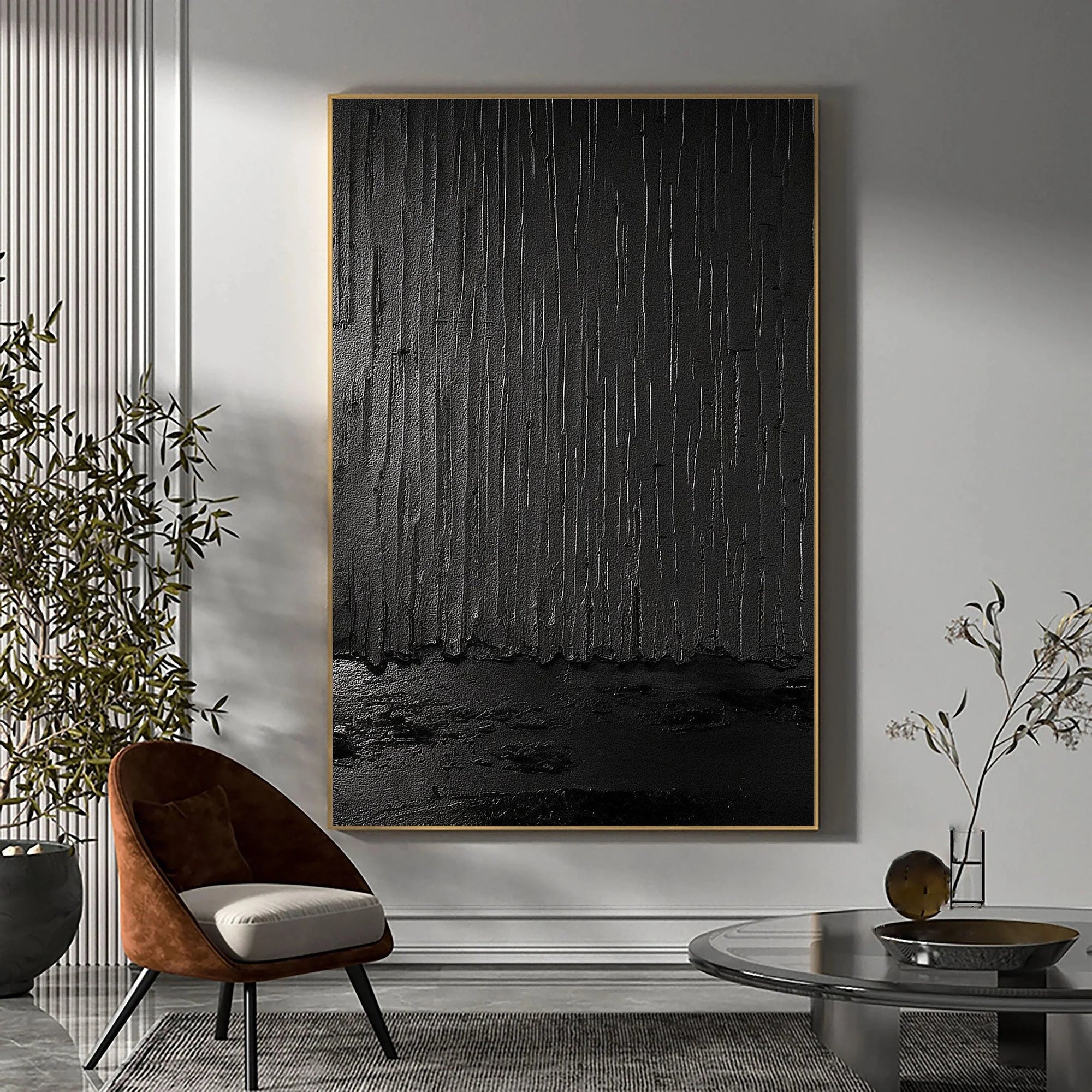 Multicolor Shadows Of Rain Textured Abstract Wall Art - Artwallpainting