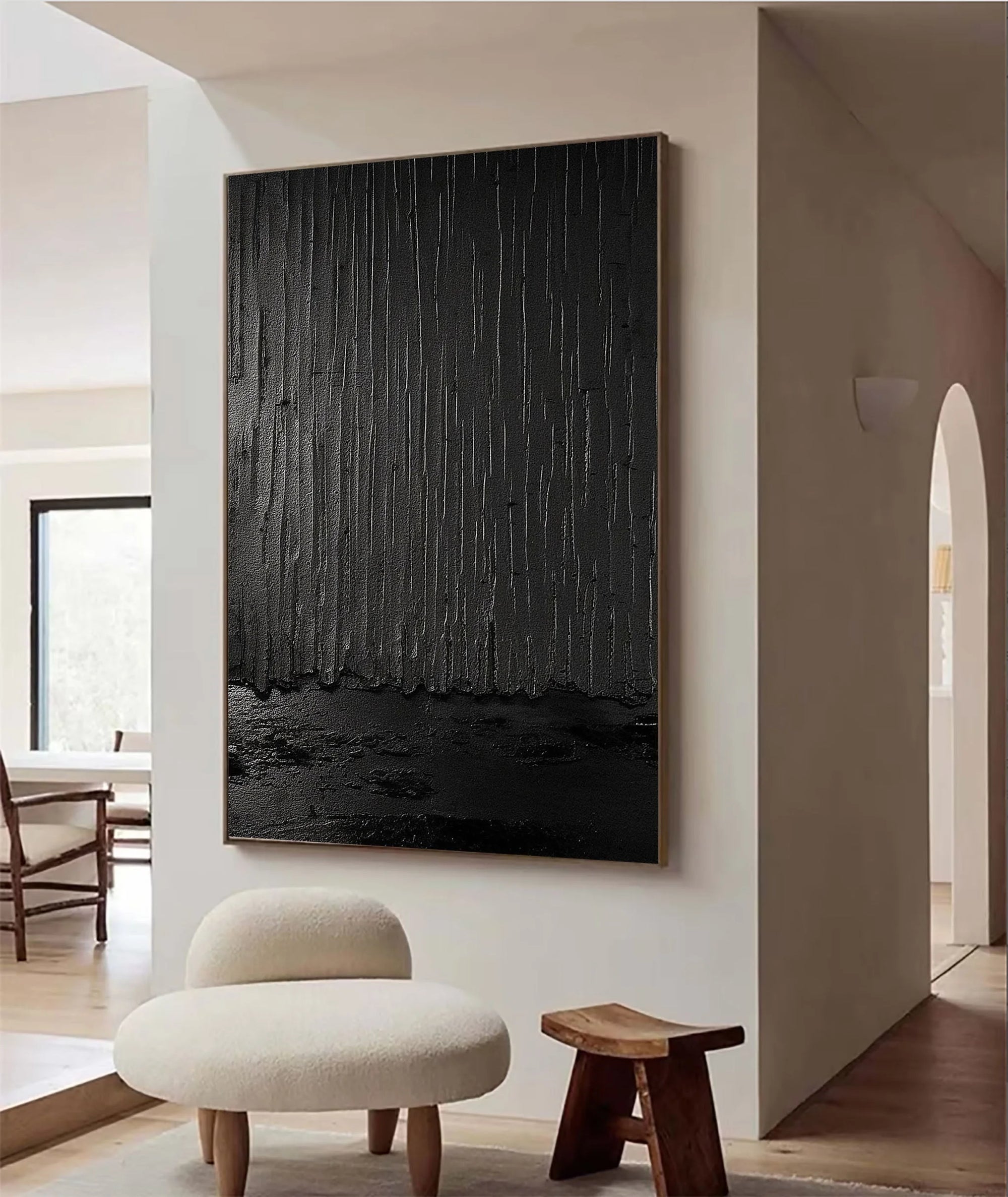 Multicolor Shadows Of Rain Textured Abstract Wall Art - Artwallpainting