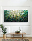Multicolor Shattered Glass Mosaic Textured Abstract Oil Painting Wall Art - Artwallpainting
