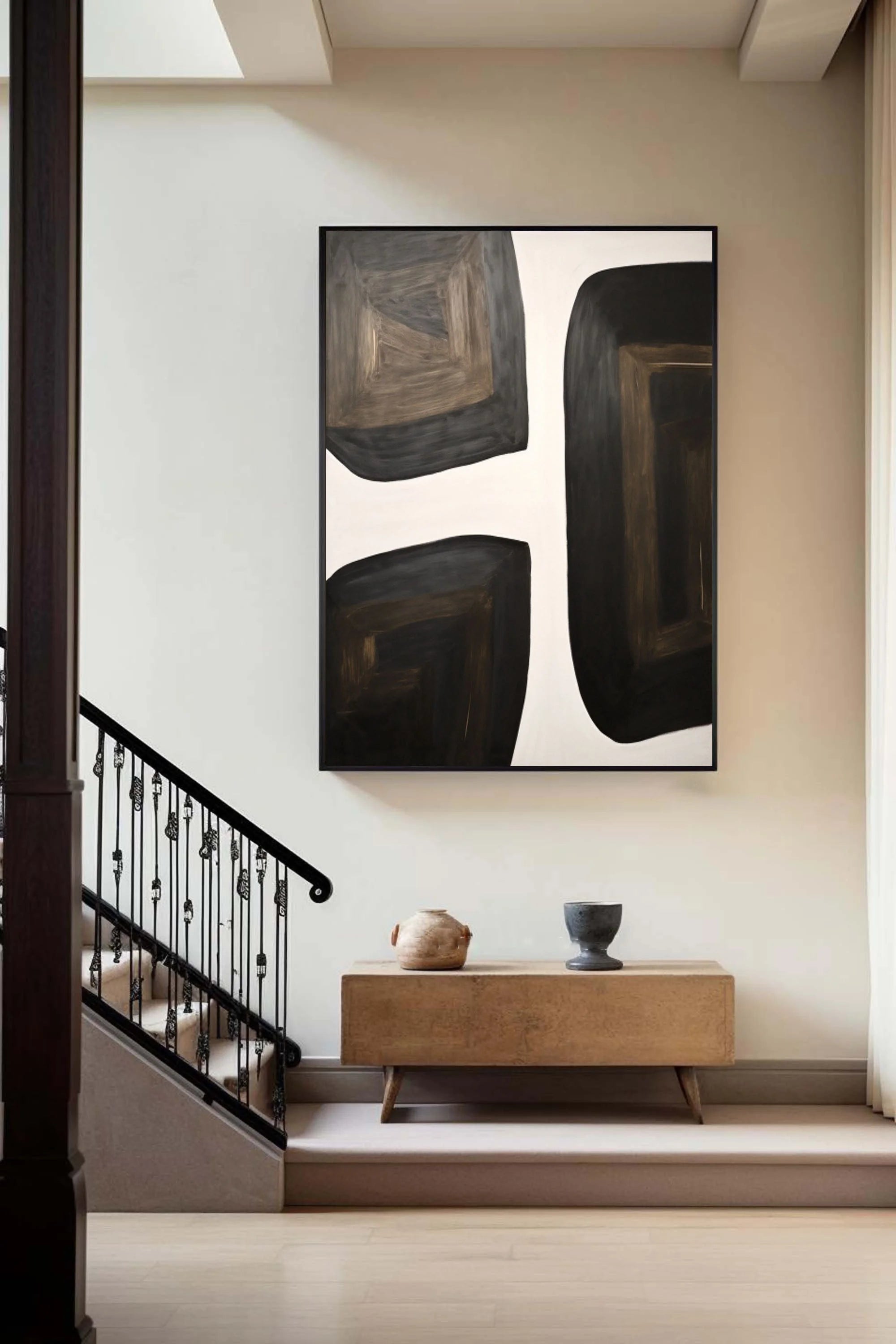 Multicolor Shifting Horizons Bold Abstract Canvas Art - Artwallpainting