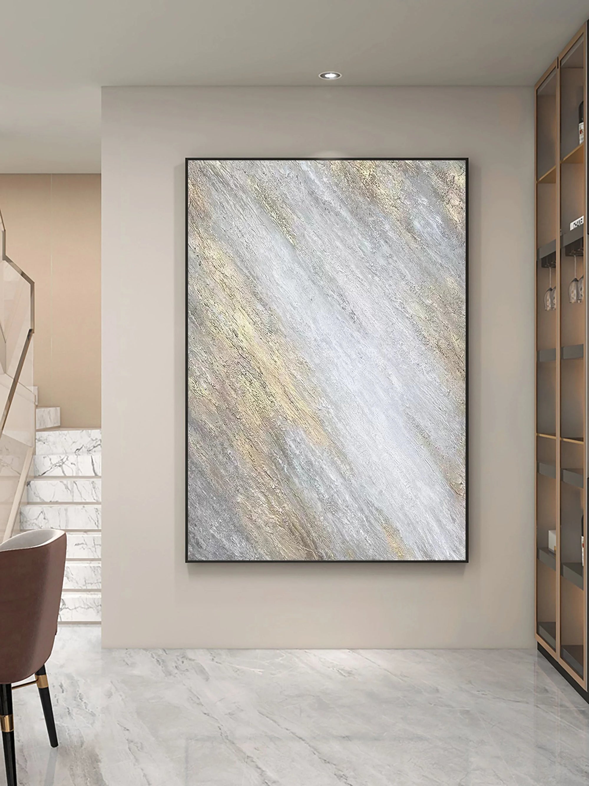 Multicolor Shimmering Veil Abstract Textured Canvas Art - Artwallpainting