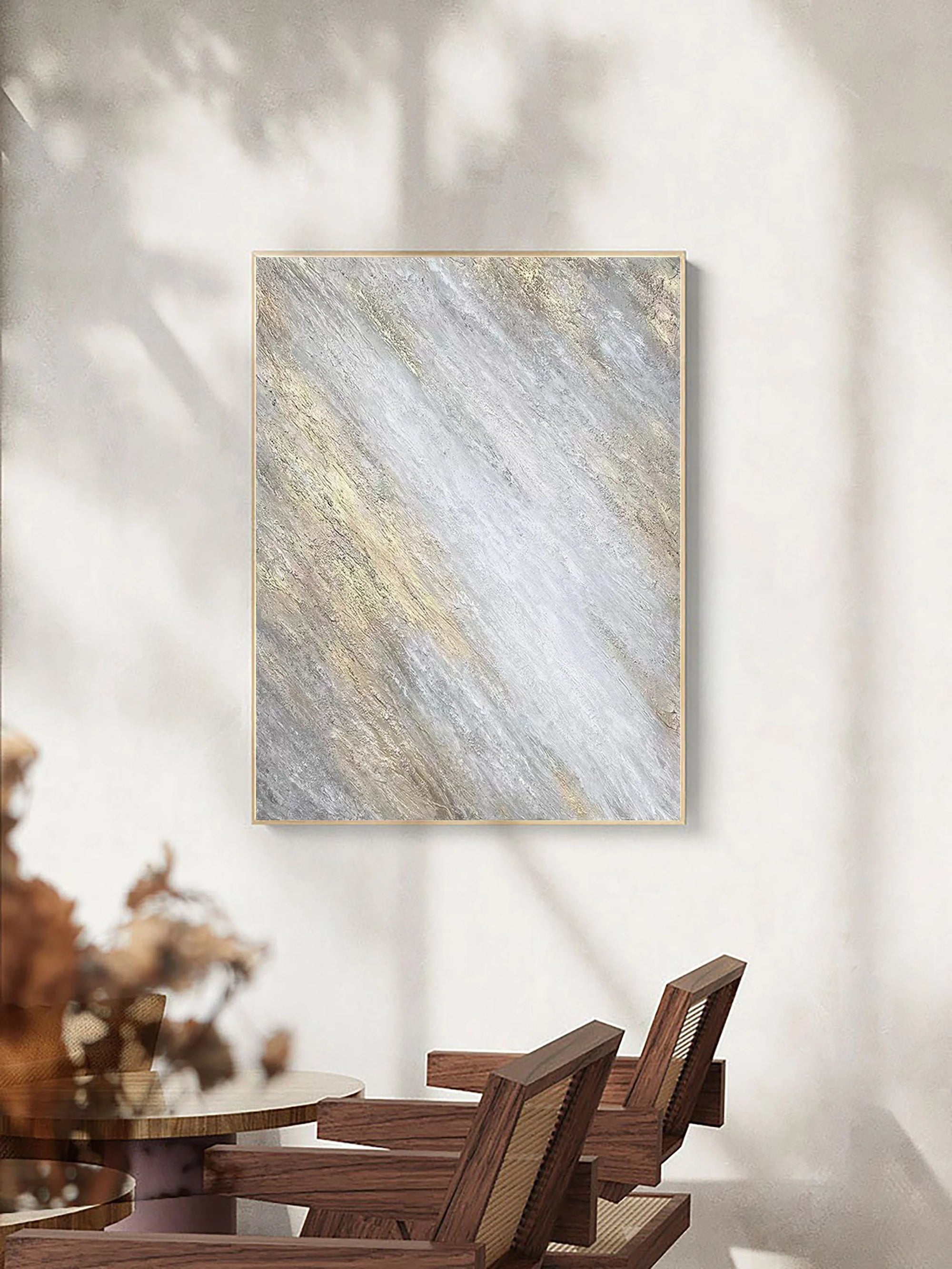 Multicolor Shimmering Veil Abstract Textured Canvas Art - Artwallpainting